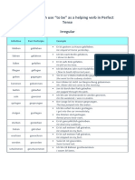 Table 30 Verbs Use Sein Perfect Tense