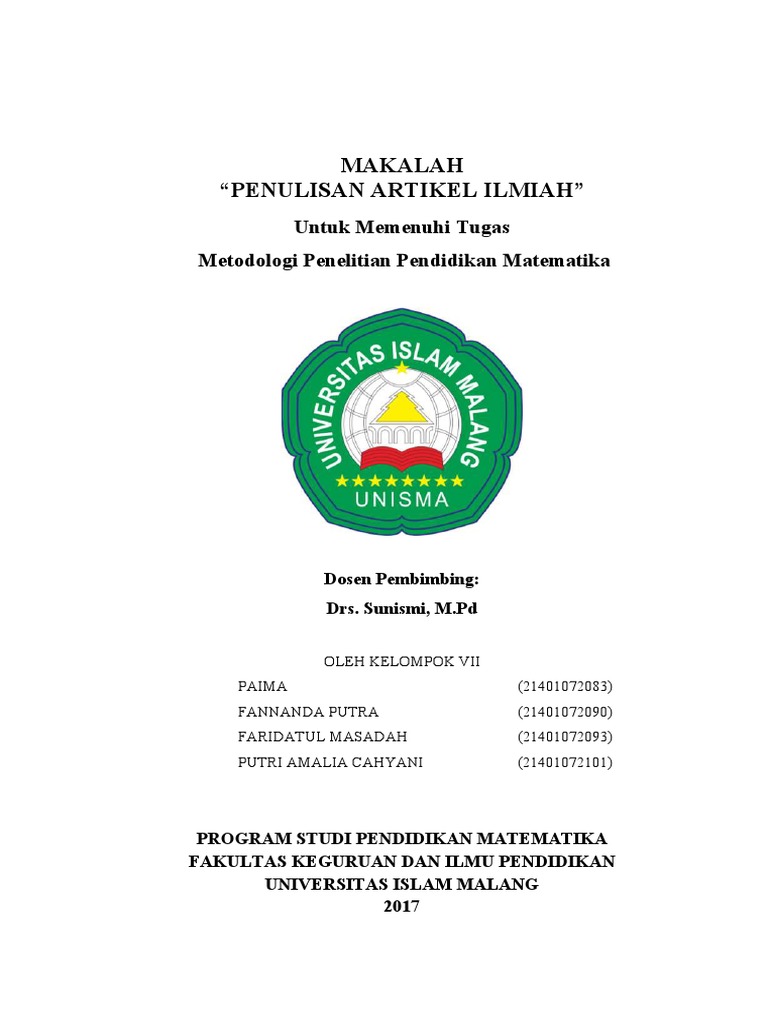 Makalah Penulisan Artikel Ilmiah