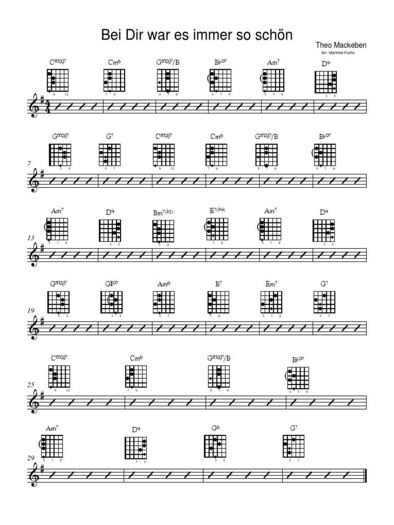 Bei Dir War Es Immer So Schoen- Chords