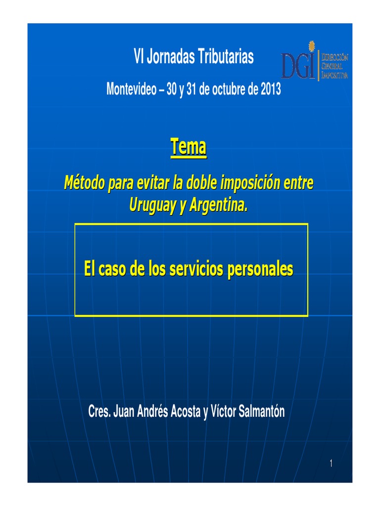 Evitar Doble Imposición Uruguay-Argentina | PDF | Doble imposición ...