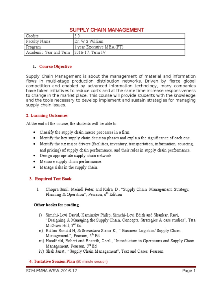 Supply chain management syllabus pdf image