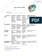 Rubric Letter