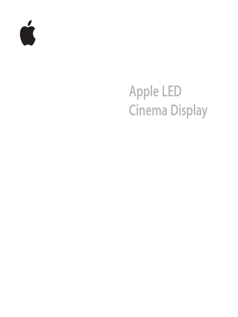 Apple LED Cinema Display User's Guide PDF Computer Monitor