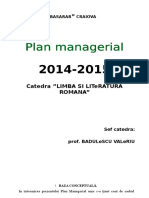 Plan Managerial Catedra Romana
