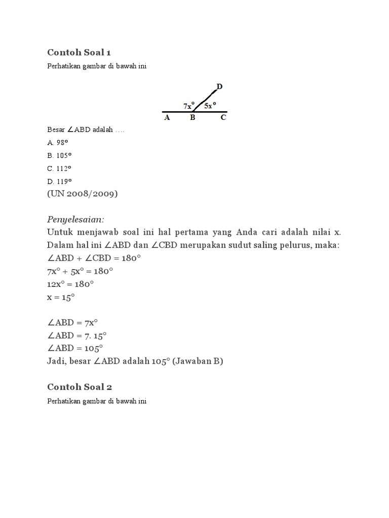 Math Kelas 7 Garis Sudut