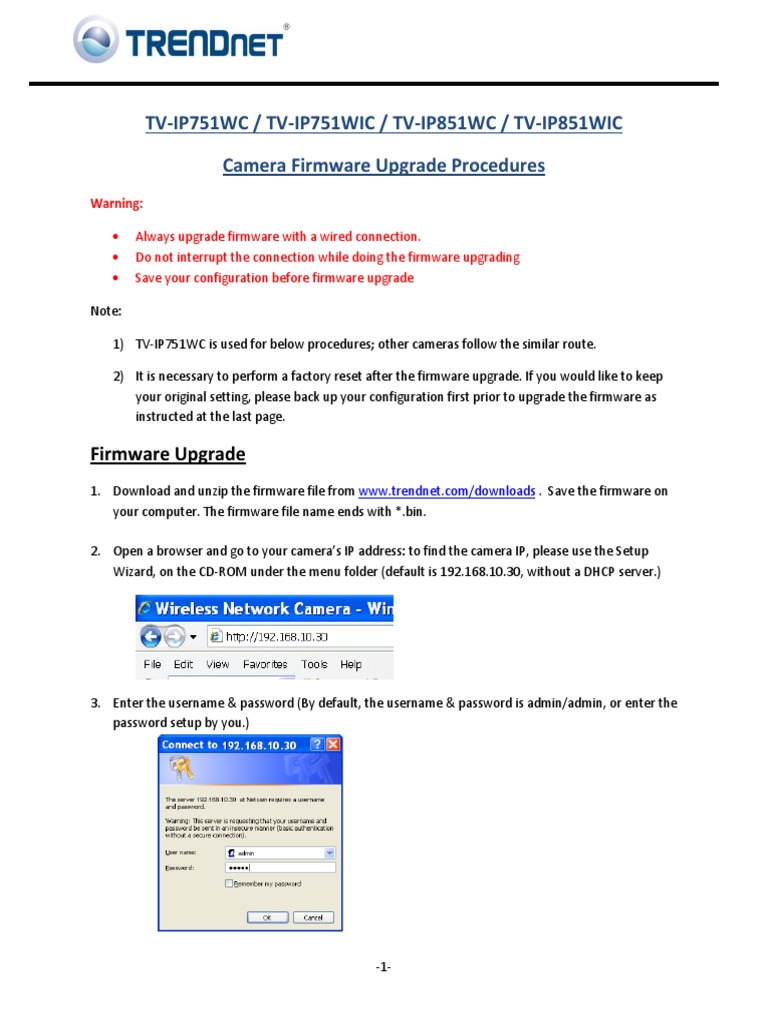 Camera Firmware Upgrade Guide | PDF