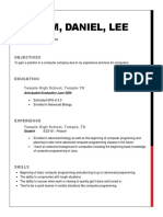 Resume - Putnam Daniel