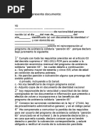 Delaracion Jurada A Reincorporacion Pension 65