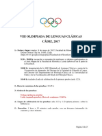2ª Circular VIII Olimpiada de Lenguas Clásicas Cadiz-2017