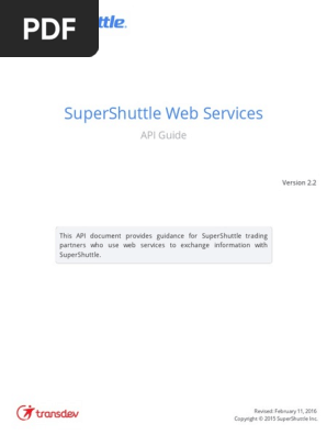 SuperShuttle Web Services API Documentation
