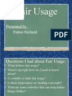 Fair Usage: Presented By: Patton Richard