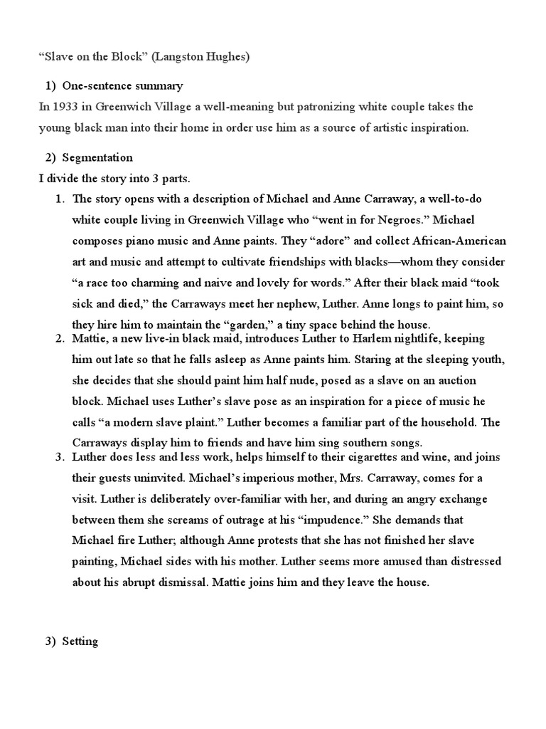 Slave On The Block PDF Narration