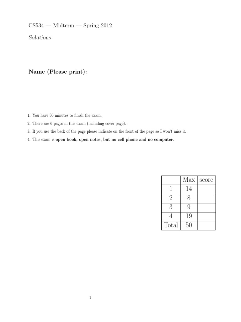 Midterm Solution Pdf Support Vector Machine Test Set