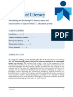 Addressing The Declining U.S. Literacy Rates and Opportunities To Improve The K-12 Education System