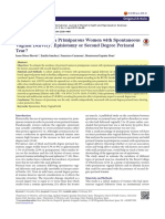 Perineal Trauma in Primiparous Women With Spontaneous Vaginal Delivery Episiotomy or Second Degree Perineal Tear