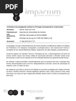 A Literatura de Propaganda Colonial No Portugal Contemporaneo Vintecentista