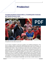 Constitucionalismo Democratico y Constituyente Comunal Por Ramon Escovar Leon