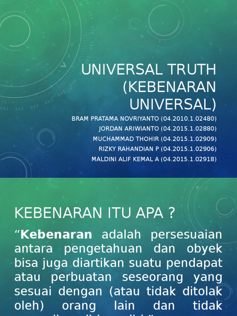 Universal Truth PDF
