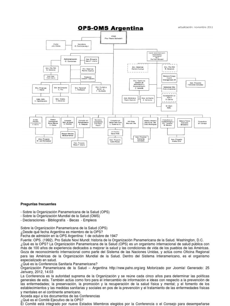 Estructura de la OPS y OMS | PDF | Organización Panamericana de la ...
