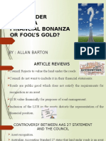 Land Under Roads - A Financial Bonanza or Fool's Gold?