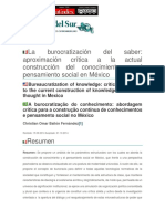 3 Bailon - C. - 2014. La - Burocratizacion - Del - Saber (Pacarina Del Sur) PDF