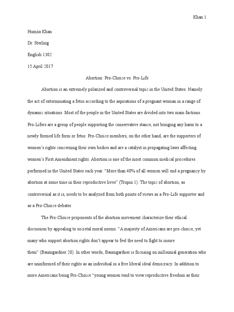 Abortion Pro Life Vs Pro Choice | PDF | Abortion Rights Movements ...