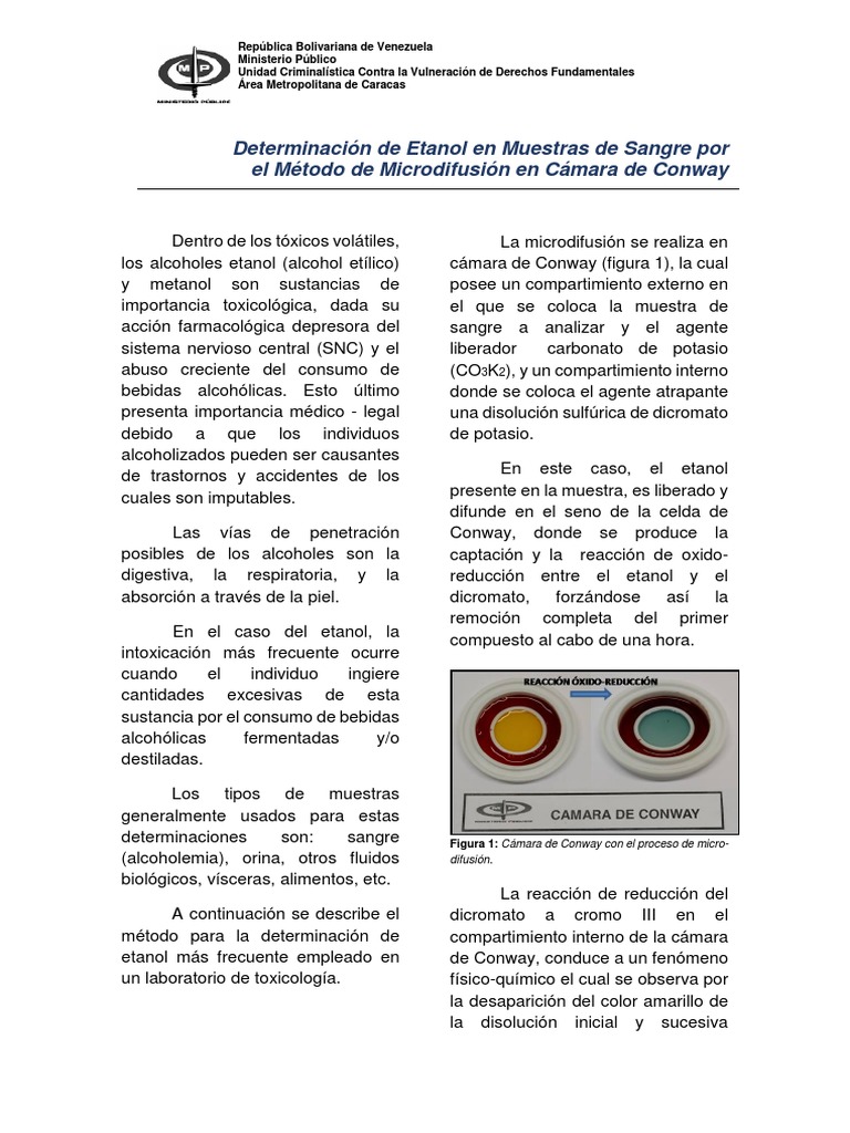 Microdifusión en Cámara de Conway | PDF