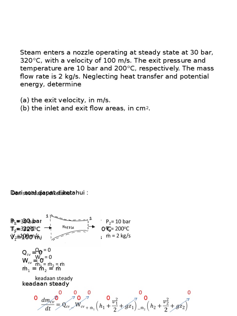 Steam Nozzle Analysis at Steady State | PDF