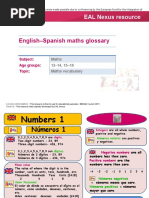 Maths Glossary in Spanish