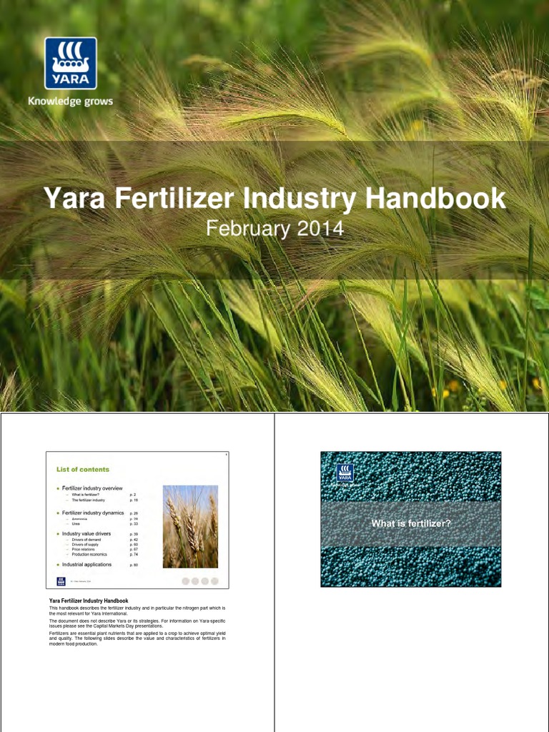 Fertilizer Industry Handbook With Notes PDF PDF Fertilizer Urea