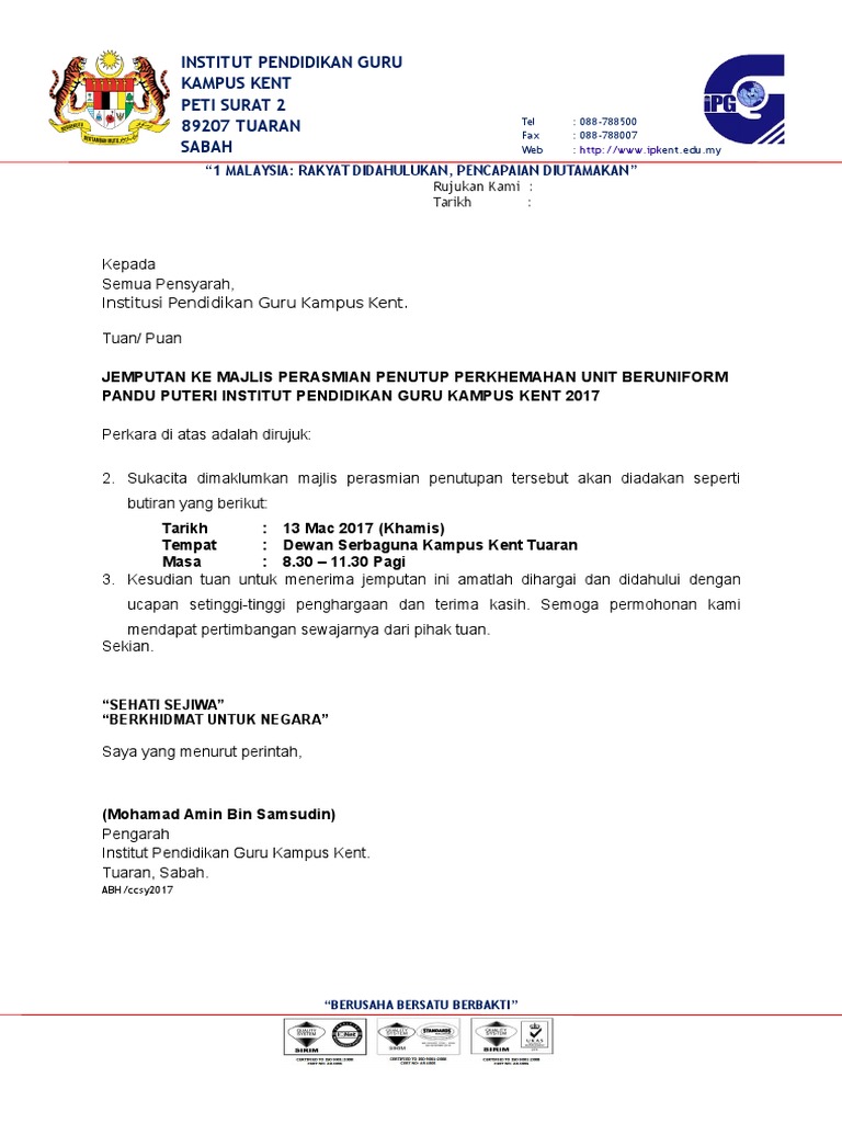 Gelaran Yb Dalam Surat Rasmi