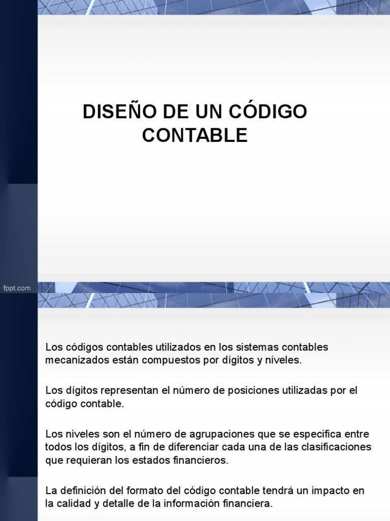 Diseño de Código Contable Eficiente | PDF | Contabilidad | Conjunto ...