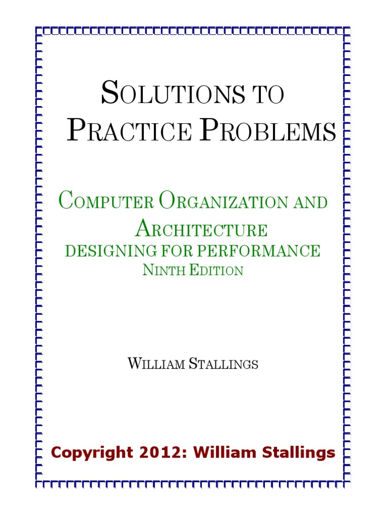 PracticeSolutions COA9e PDF | PDF | Cpu Cache | Instruction Set