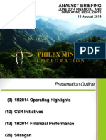 Analyst Briefing: 1st Half 2014 Financial and Operating Performance Held On 15th August 2014
