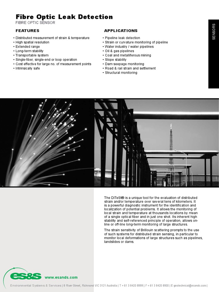 Fibre Optic Leak Detection Optical Fiber Pipeline Transport Free