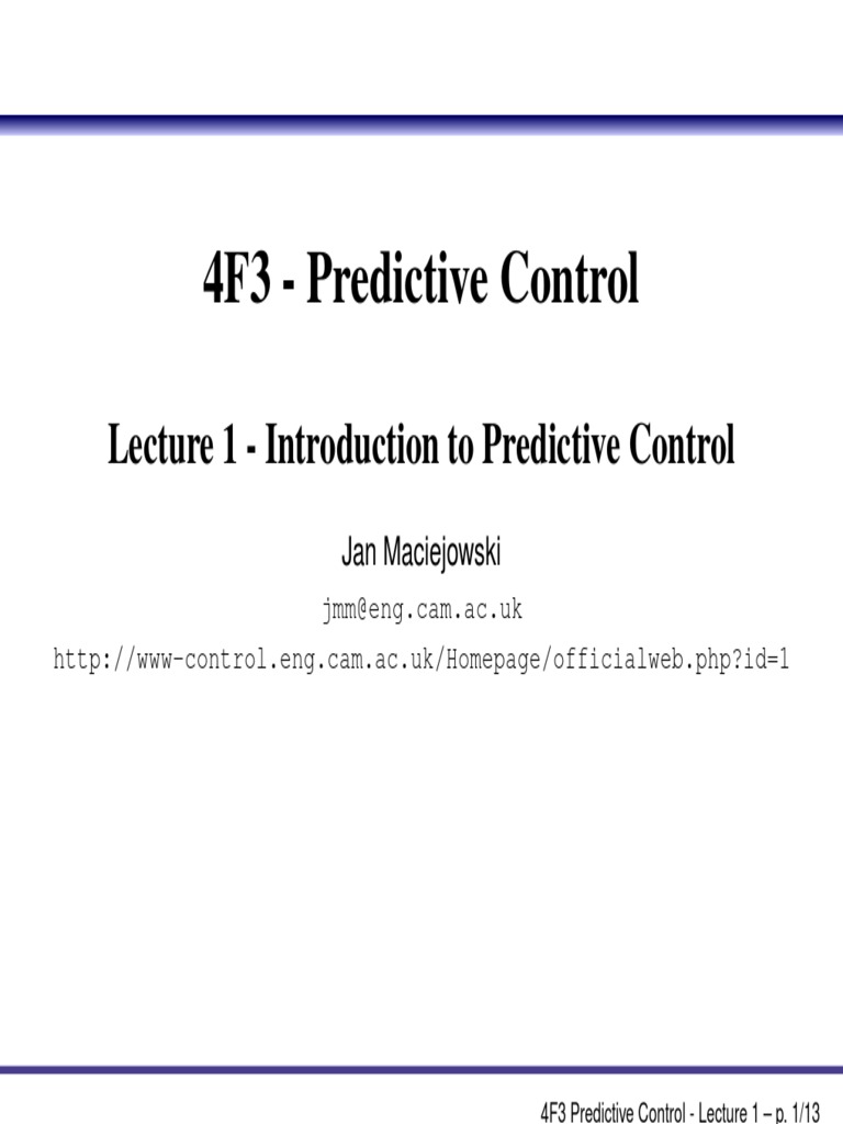 Predictive1 PDF | PDF | Control Theory | Mathematical Optimization