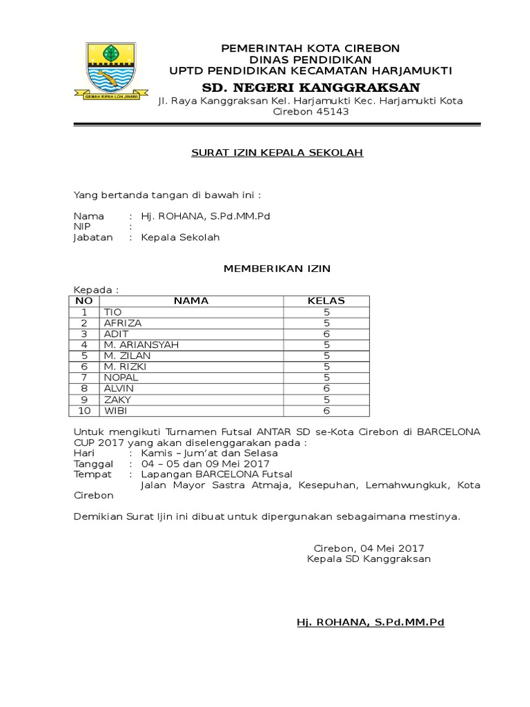 Surat Hebahan Hari Terbuka Sekolah