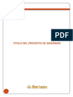 Tablas de Proyecto de Inversion