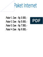 Tarif Paket Internet