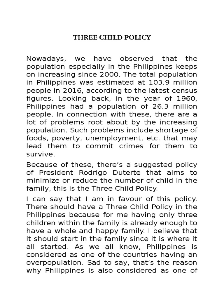 3 Child Policy | PDF | Human Overpopulation | Poverty