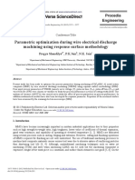 Parametric Optimization During Wire Electrical Discharge Machining Using Response Surface Methodology