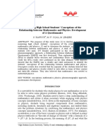 Evaluating High School Students' Conceptions of The Relationship Between Mathematics and Physics: Development of A Questionnaire