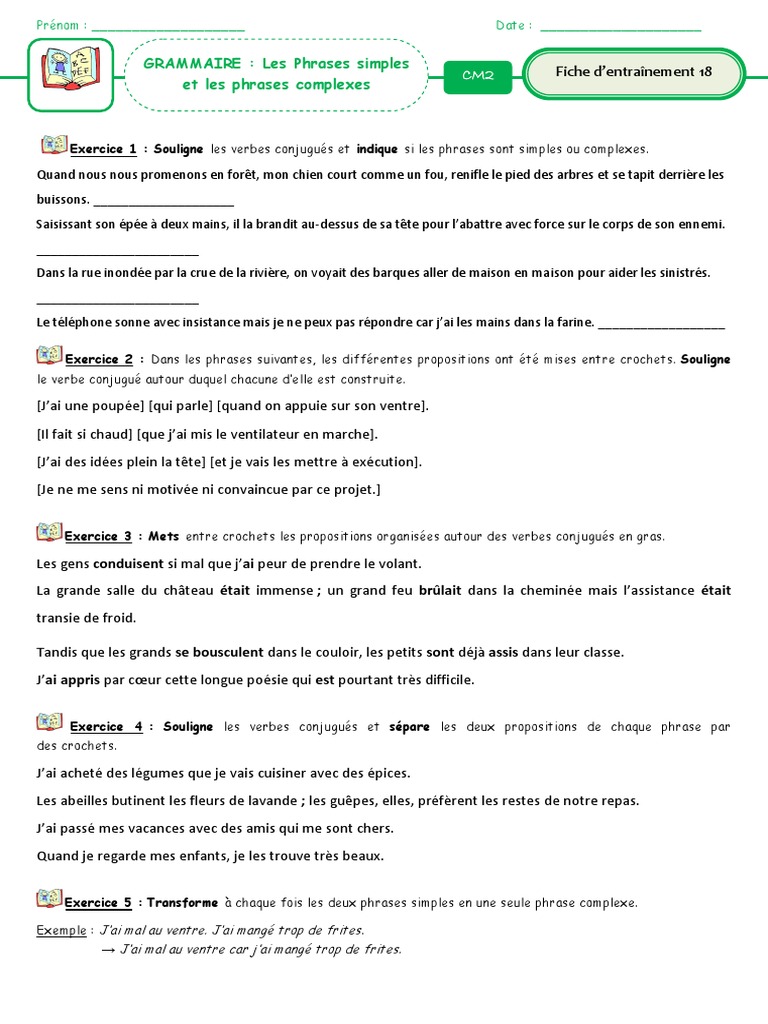 Exercices Phrases Simples Et Complexes 6ème Pdf Top 10 exercice phrase simple phrase complexe pdf de 2022