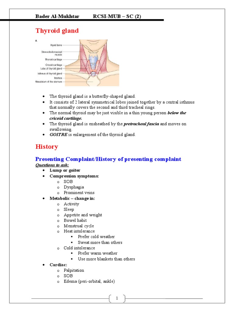 Thyroid Gland OSCE examination Thyroid Hypothyroidism