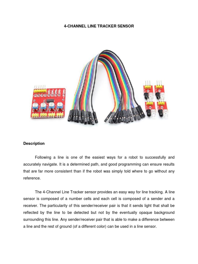 4-Channel Line Tracker Sensor Guide | PDF | Arduino | Computer Engineering