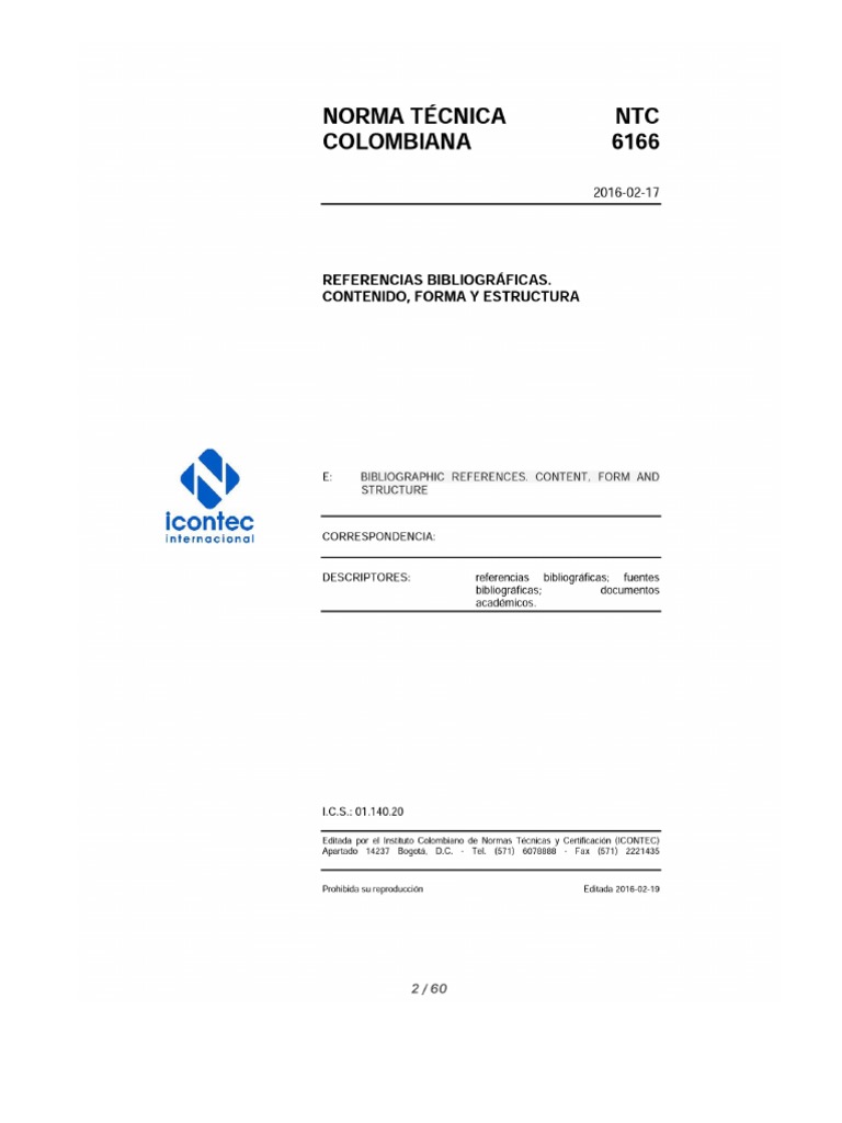 Norma Icontec NTC 6166 | PDF