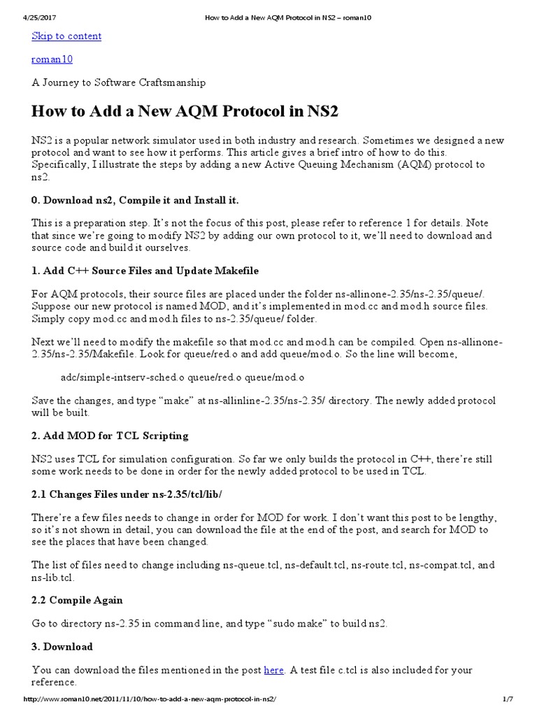 Add AQM Protocol in NS2 Guide | PDF | Source Code | Android (Operating ...