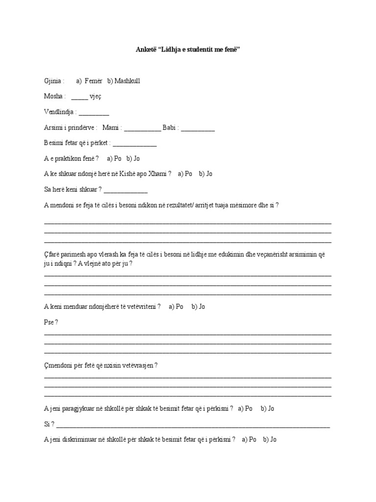 Anketa | PDF