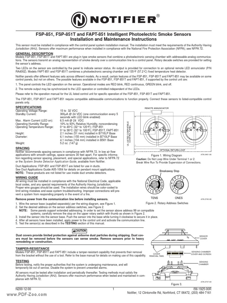 Notifier FSP 851 FSP 851t and Fapt PDF Radio