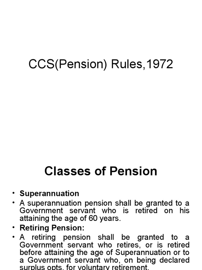 CCS (Pension) Rules PDF Pension Government
